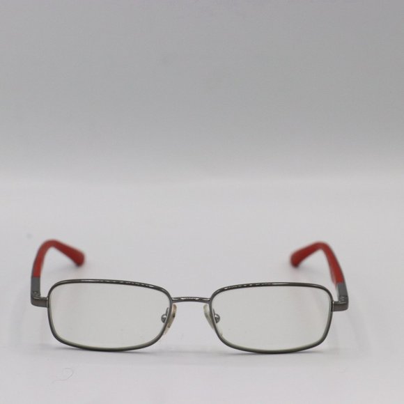 Kids Ray Bans Gray Red Rectangle Vintage Deadstock Designer Eyeglasses 125 - Picture 1 of 4